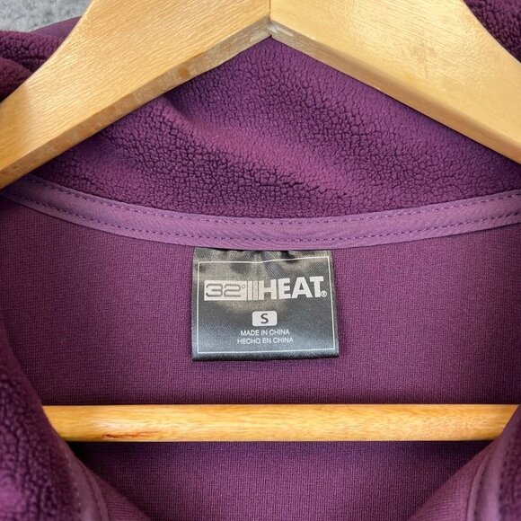 NEW 32 Degrees Heat Women's Snap Fleece Pullover Lightweight Purple sweater sz S - Picture 9 of 10
